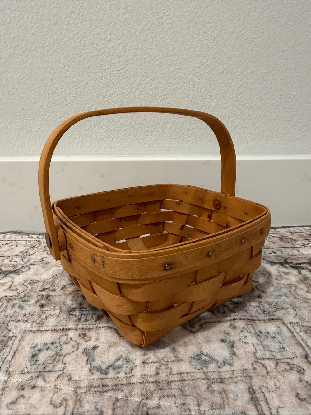 Longaberger Handwoven Basket with Carry Handle
